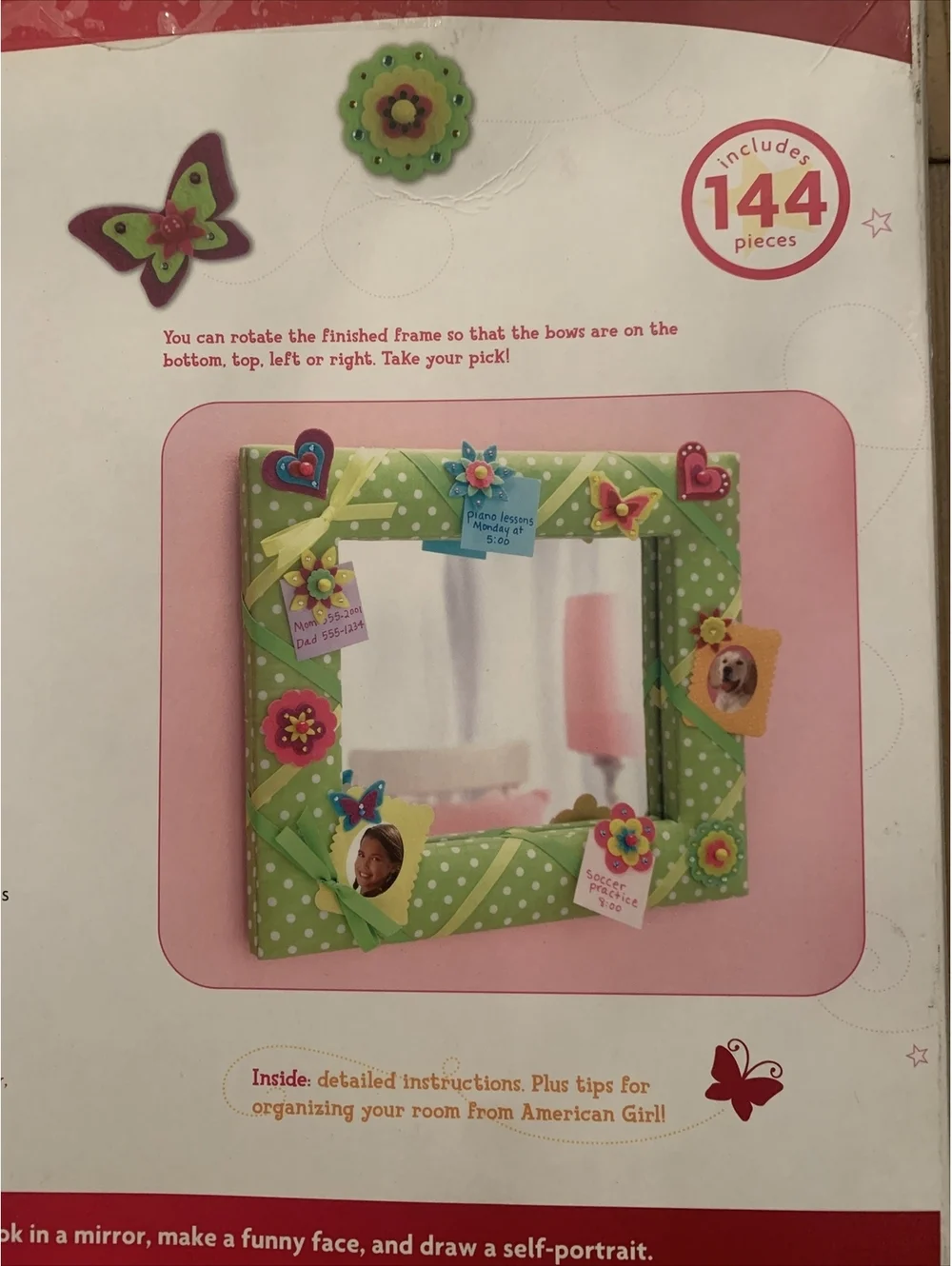 NEW American Girl Crafts Mirror Message Board Kit Kids Art Project 8+